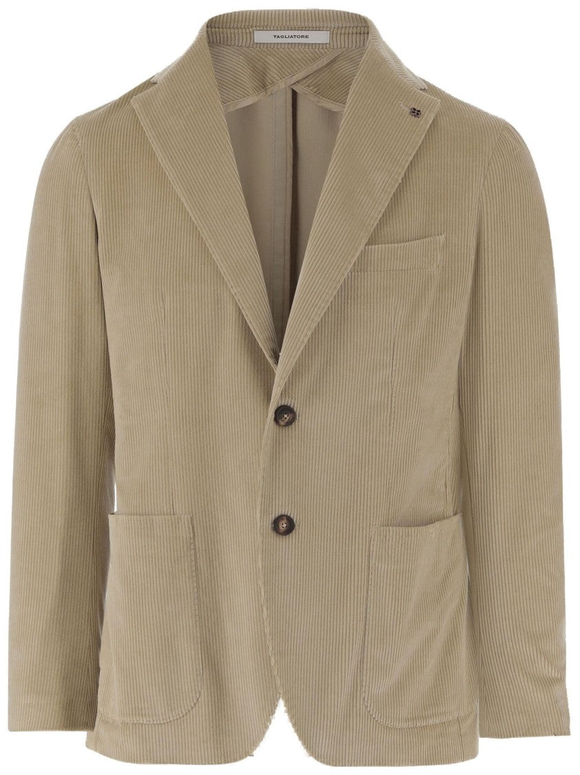 Tagliatore Single-Breasted Jacket In Stretch Cotton Velvet