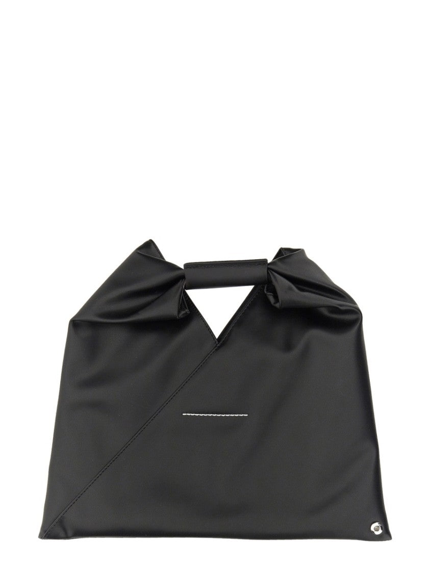 Mm6 By Maison Margiela Asymmetrical Black Mini Bag With Distinctive Handle