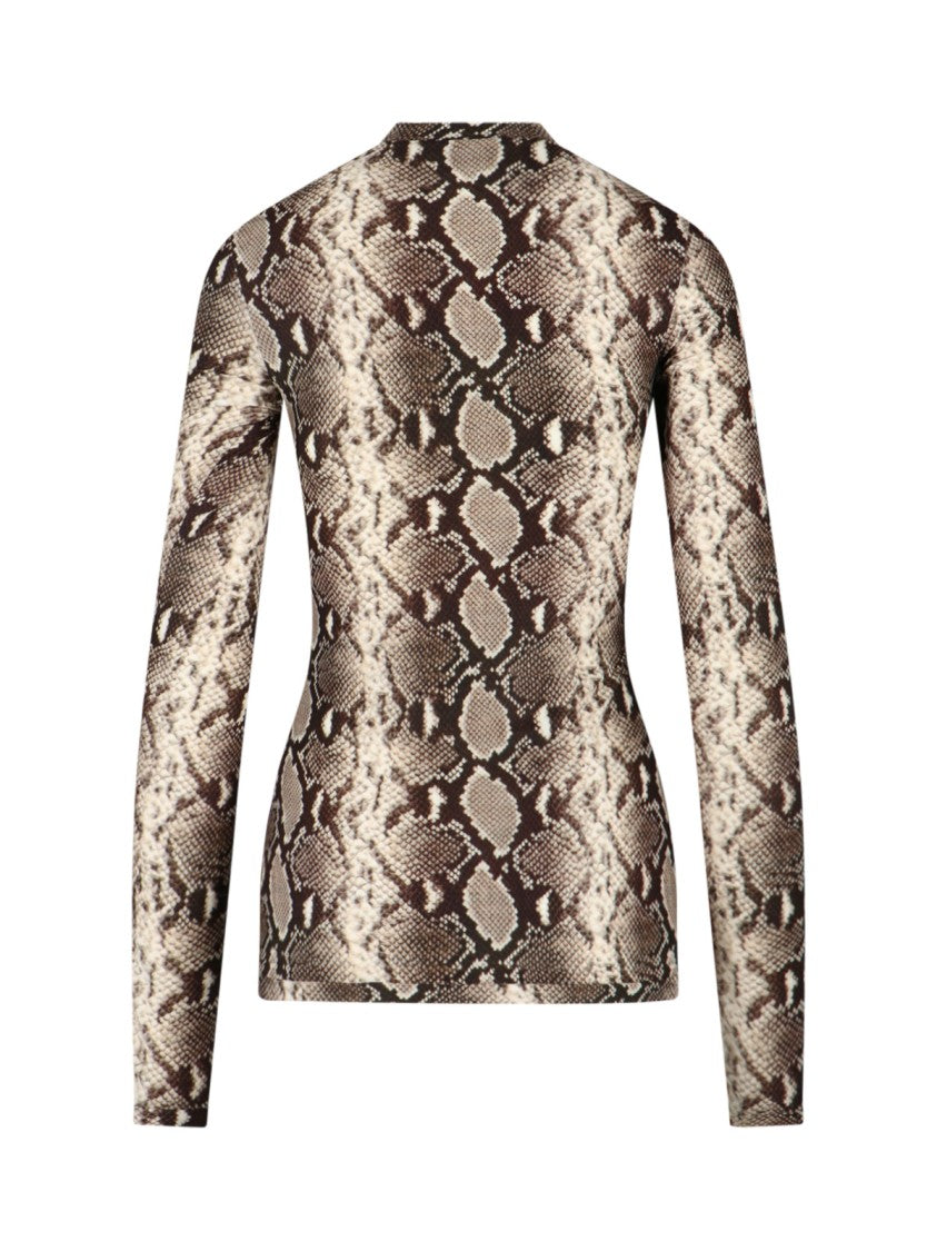 Duran Lantik Snake Print Top – Brown