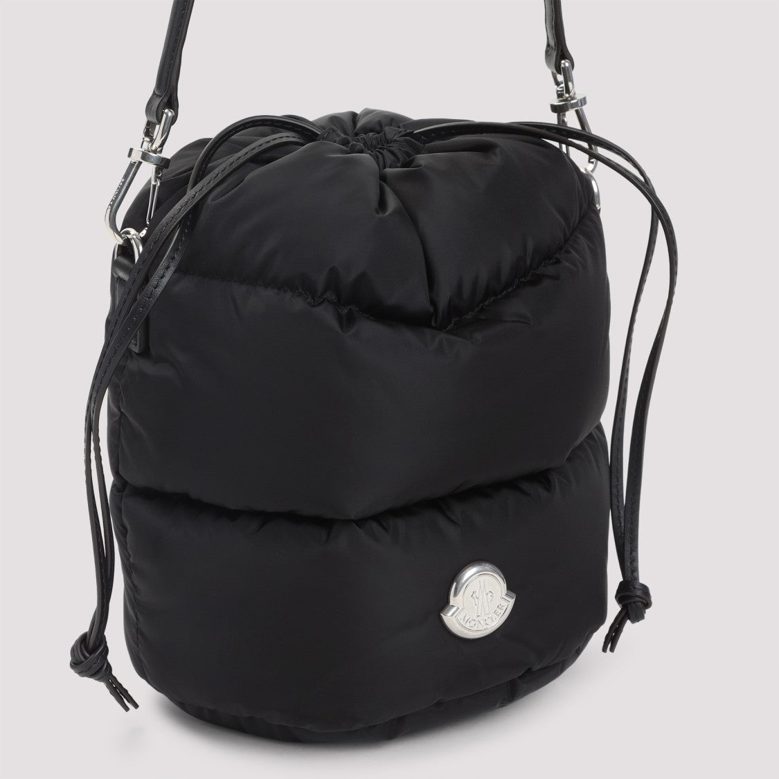 Moncler Quilted Black Polyamide Shoulder Bag With Adjustable Strap