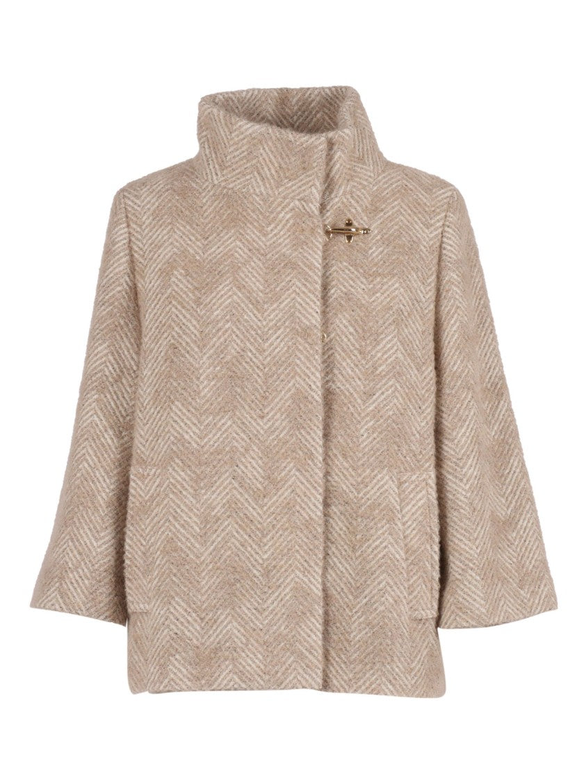 Fay Structured Herringbone Cape