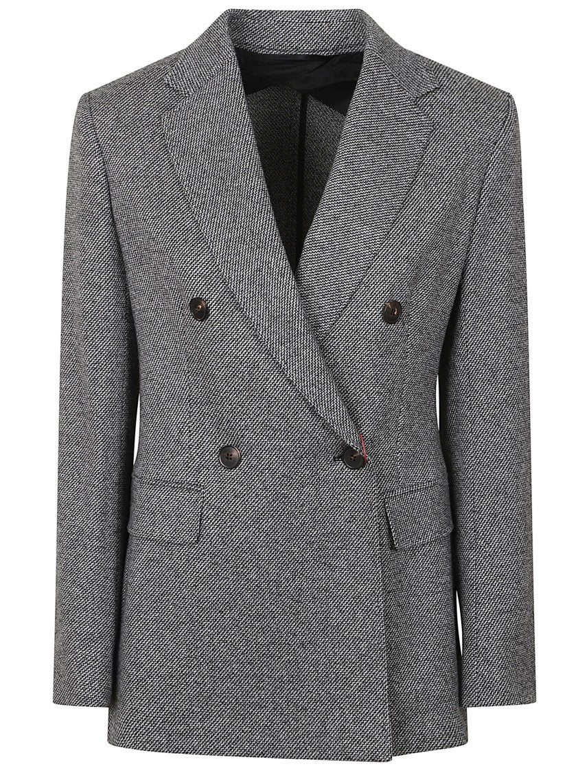 Max Mara Mid-Gray Patterned Jersey Blazer