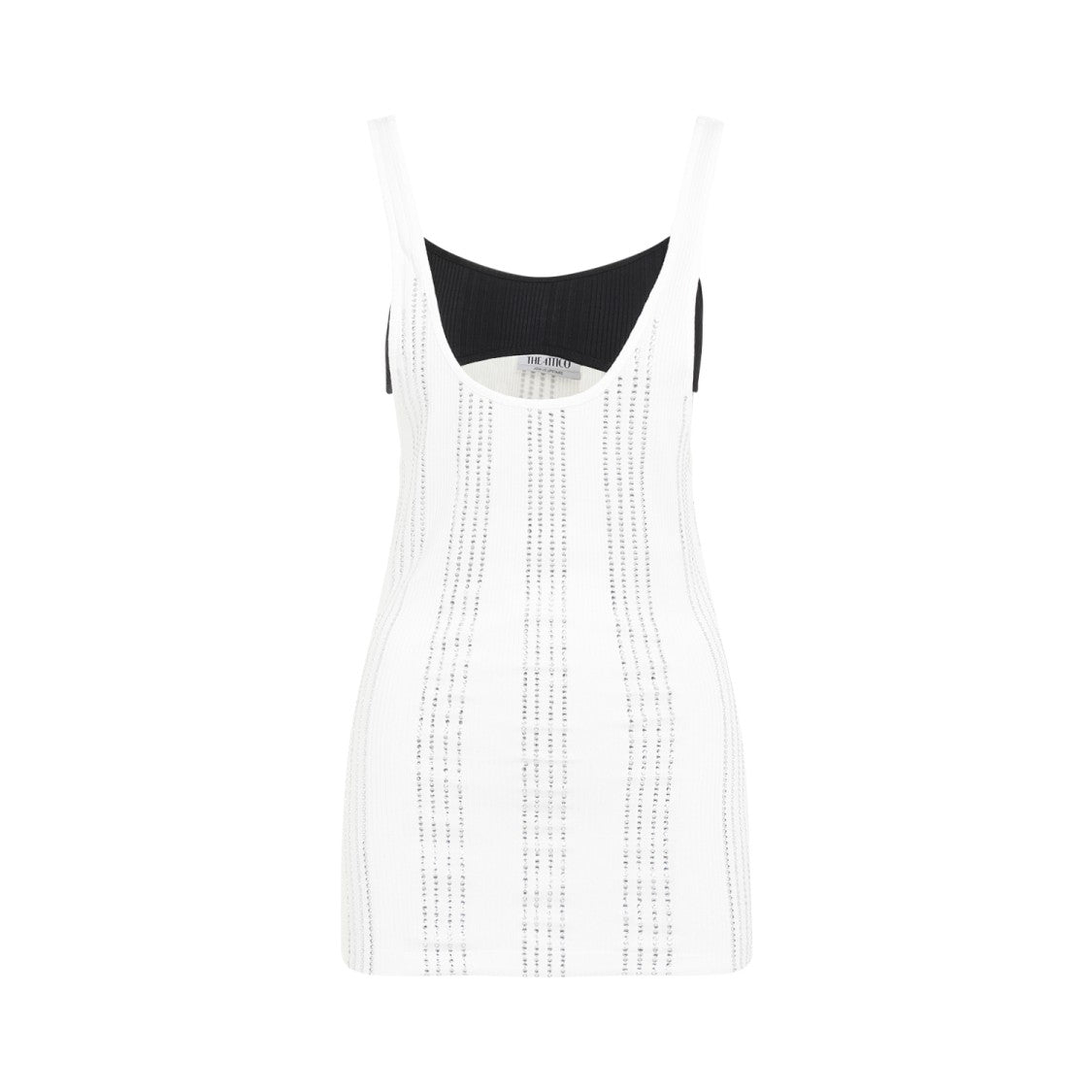 The Attico White Cotton Flat Ribbed Jersey Tank Top