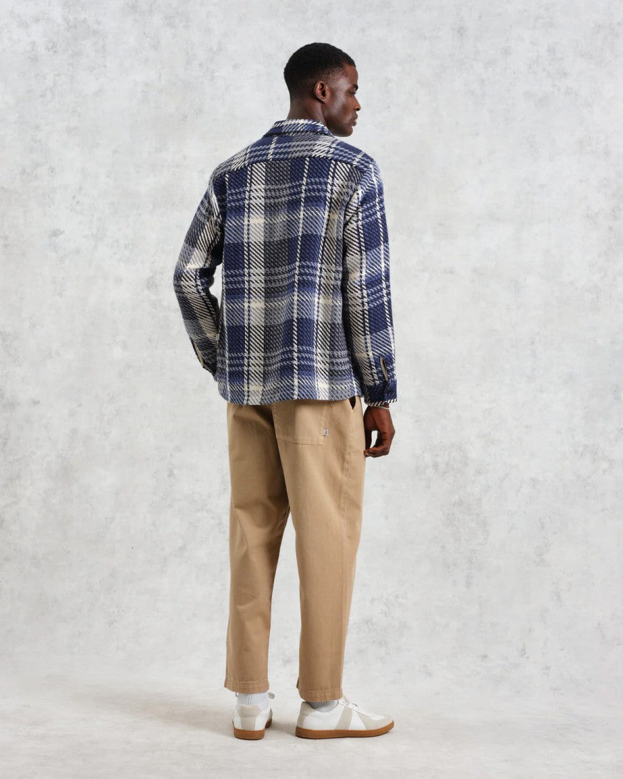 Wax London Navy And Ecru Check Multi-Functional Layering Top