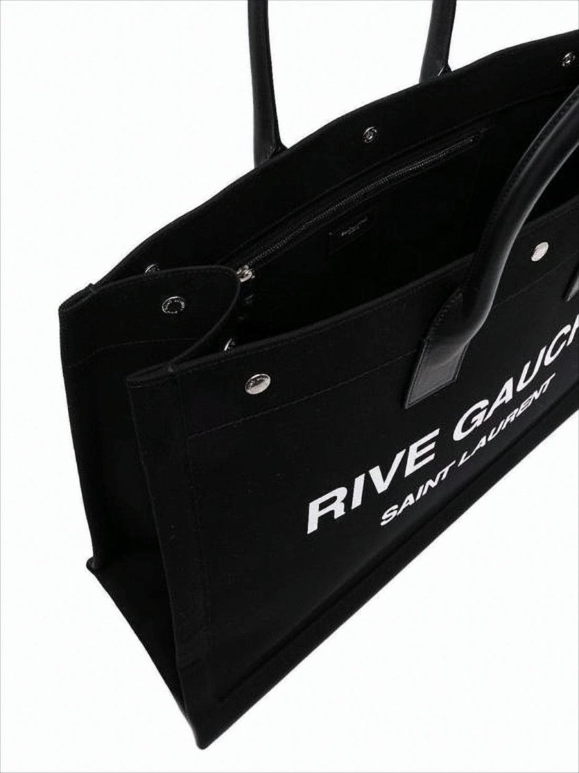 Saint Laurent Large Rectangular Tote Bag With Rounded Handles