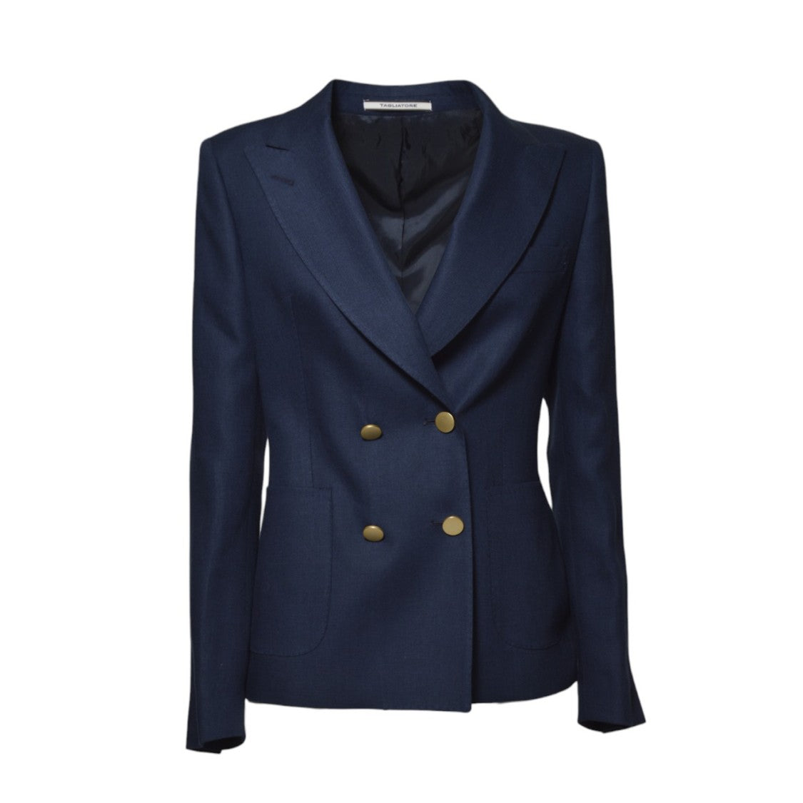 Tagliatore J-Coral Double-Breasted Jacket In Dark Blue Linen
