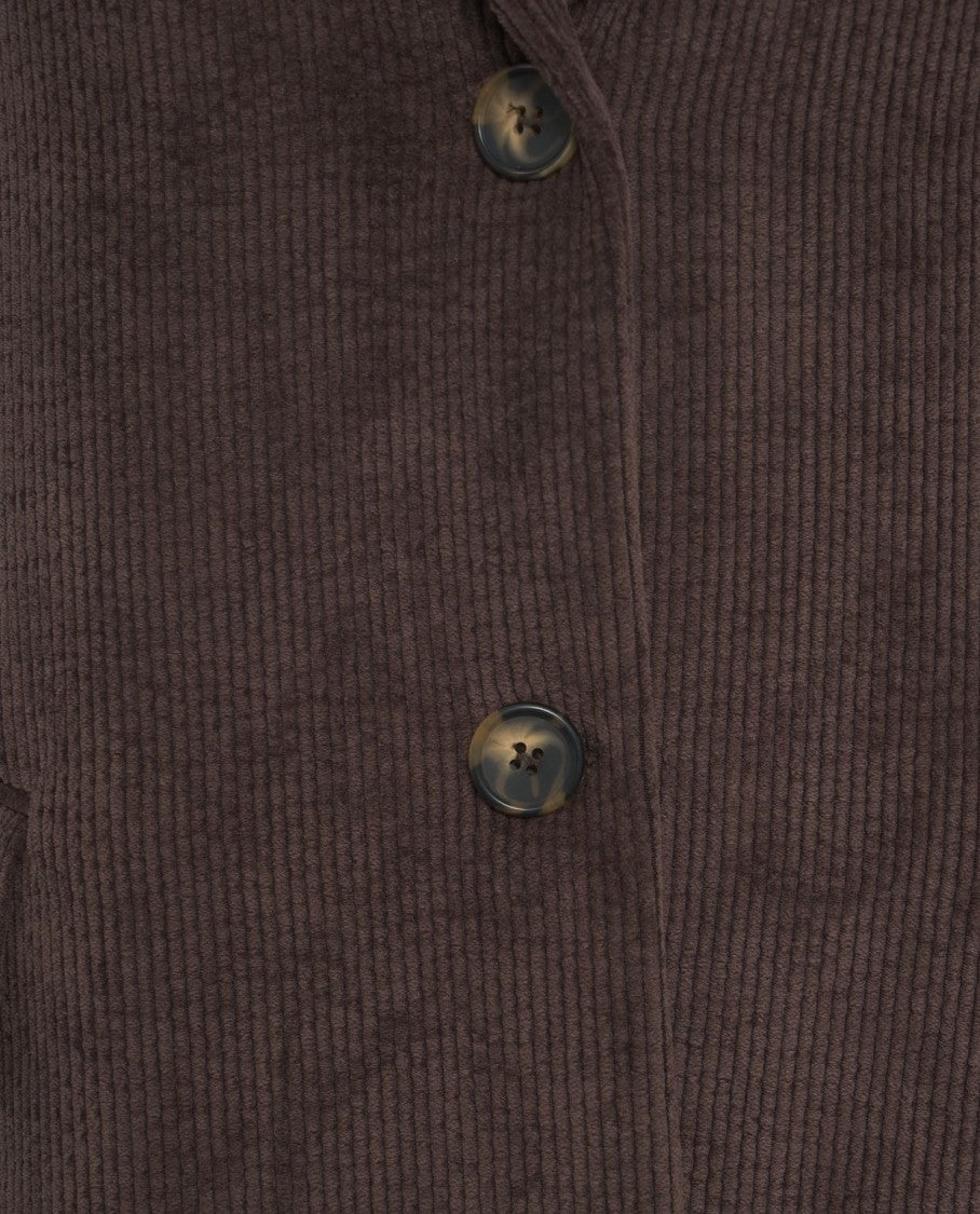 Gender Ribbed Corduroy Blazer With Notched Collar