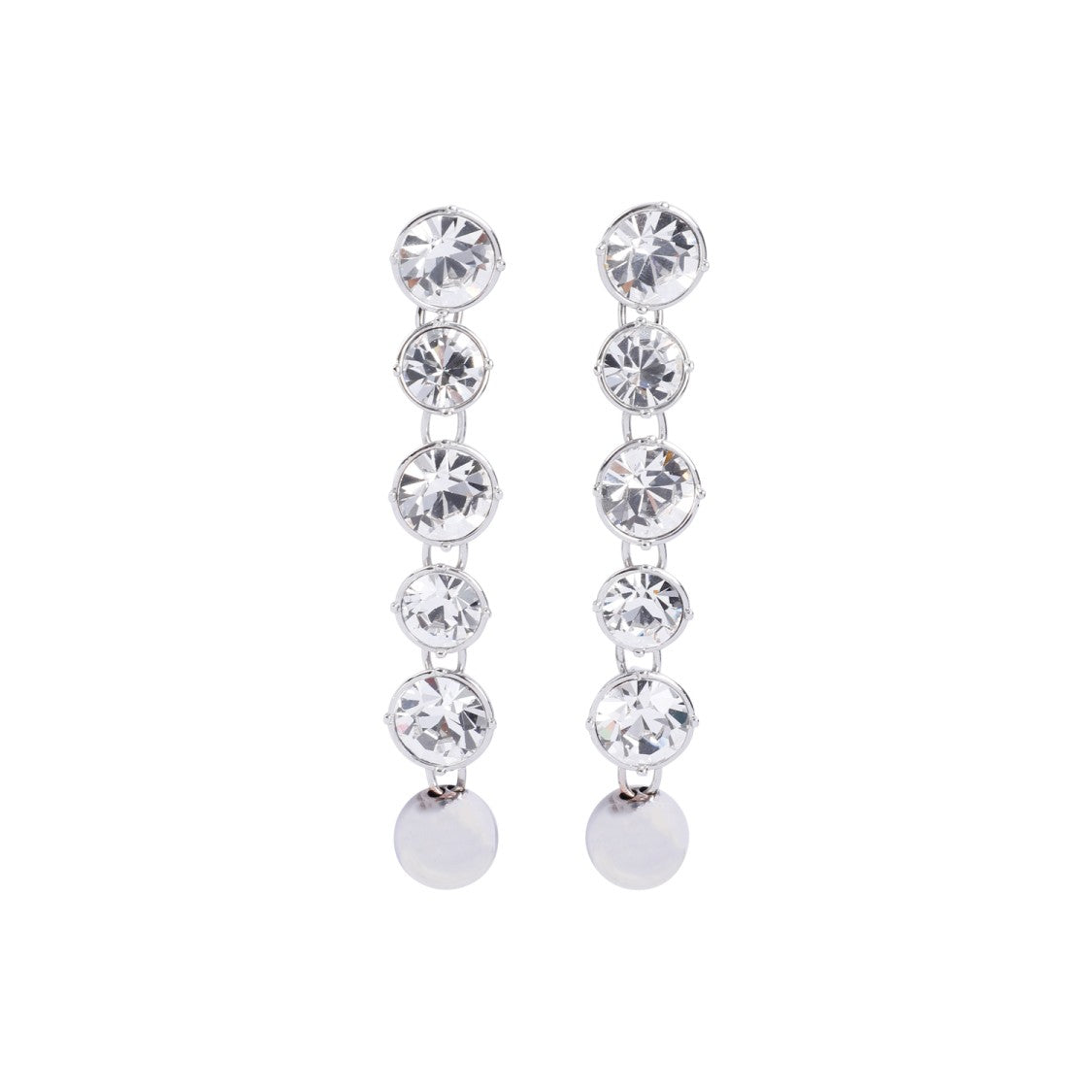 Jean Paul Gaultier Long Diamond Silver Brass Earrings