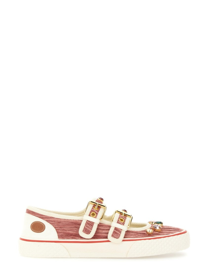 Valentino Garavani Velvet "Dollyboard" Ballerina Sneaker