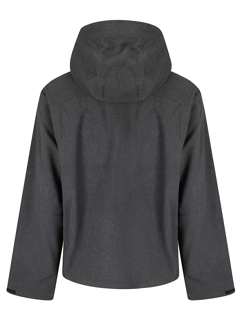 Hiking Patrol Textured Hooded Jacket With Front Zipper And Streamlined Silhouette