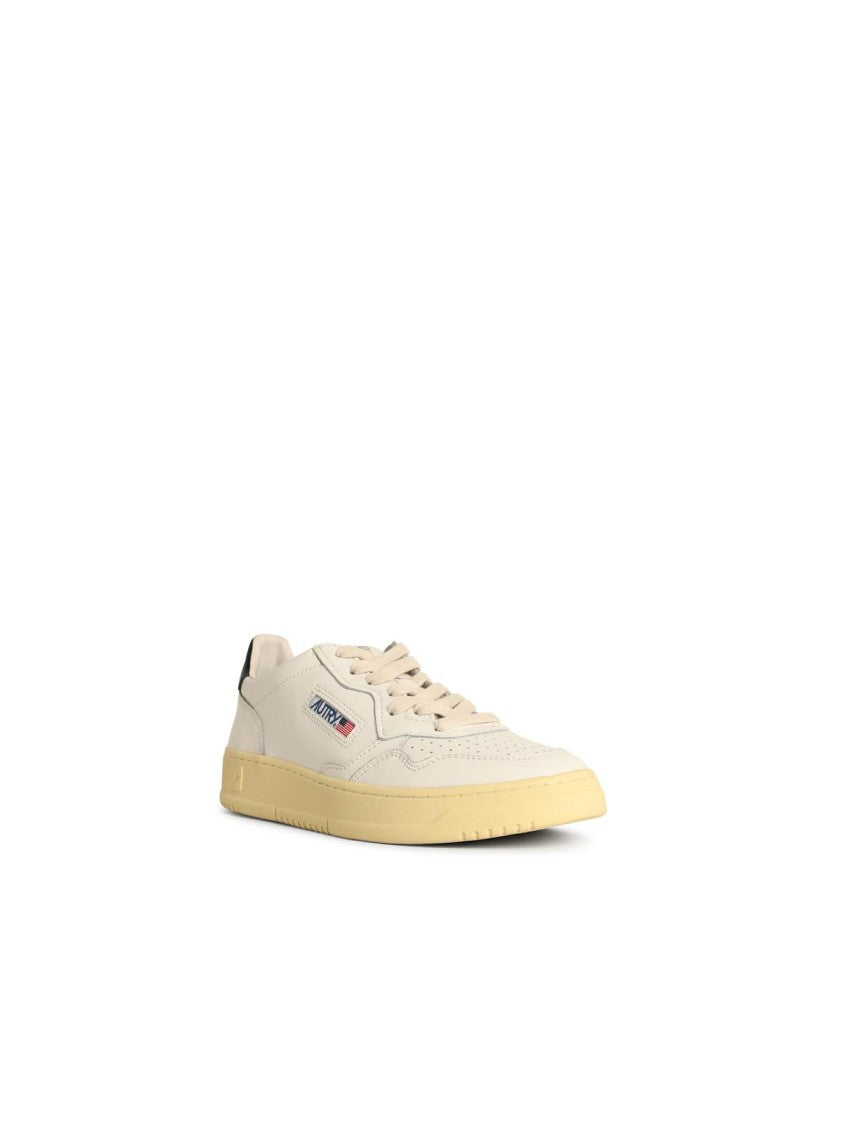 Autry Medalist Low' White And Green Leather Sneakers