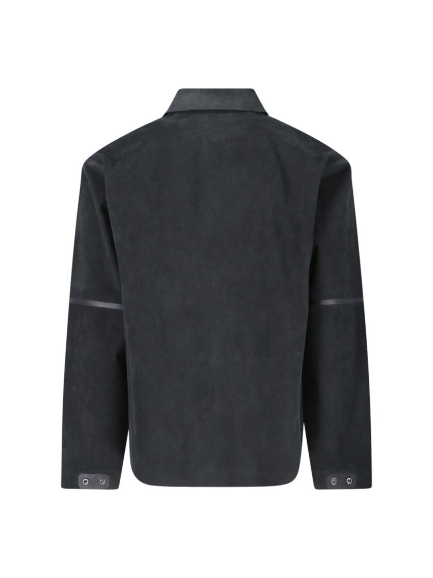 Massimo Osti Studio Classic Black Shirt With Structured Collar And Button-Down Front