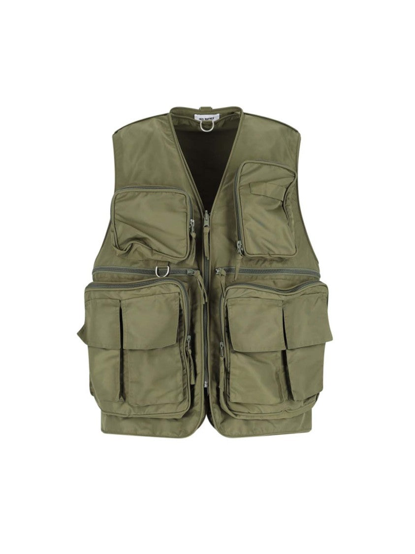 Hed Mayner Sleeveless Utility Jacket With Front Zip