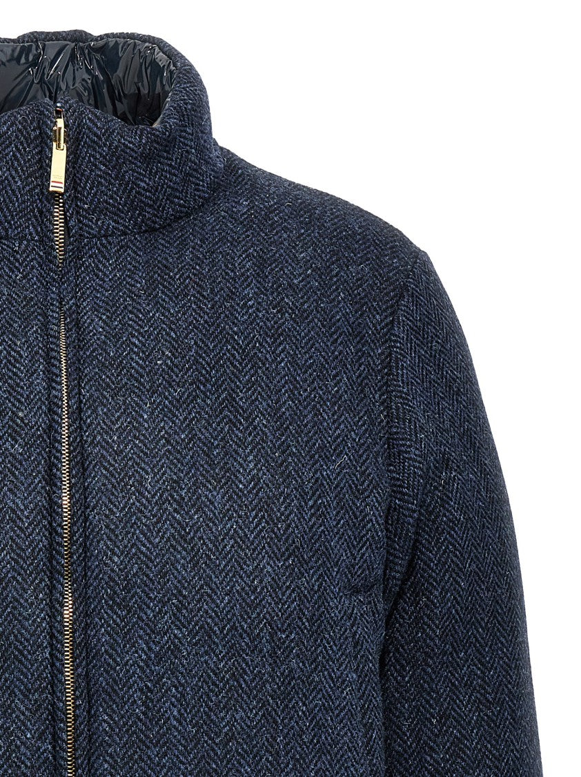 Thom Browne Herringbone Harris Tweed' Reversible Down Jacket