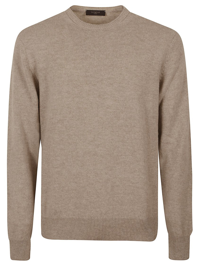 Zanone Textured Wool Crew Neck Sweater With Relaxed Fit