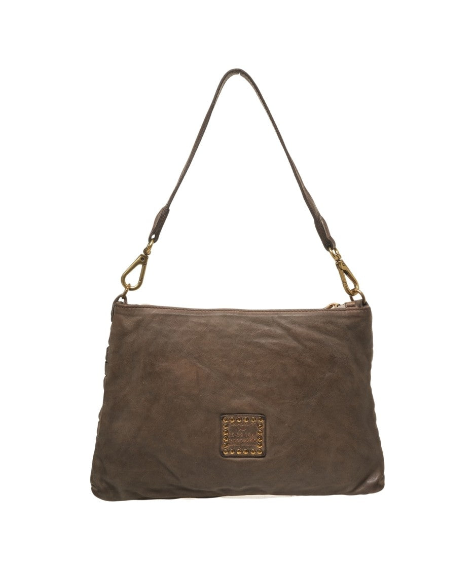 Campomaggi Braided Leather Shoulder Bag With Zip Closure And Adjustable Strap