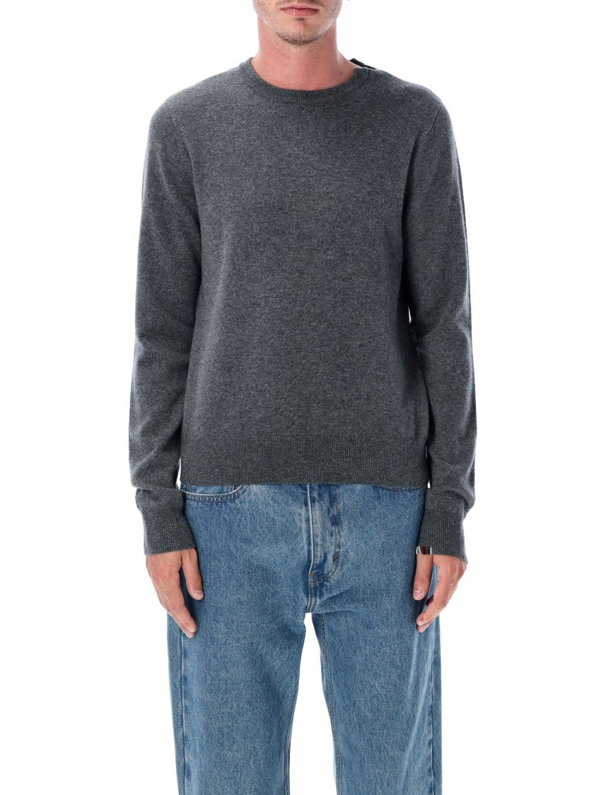 Extreme Cashmere Long-Sleeved Crew Neck Pullover Sweater In Dark Grey