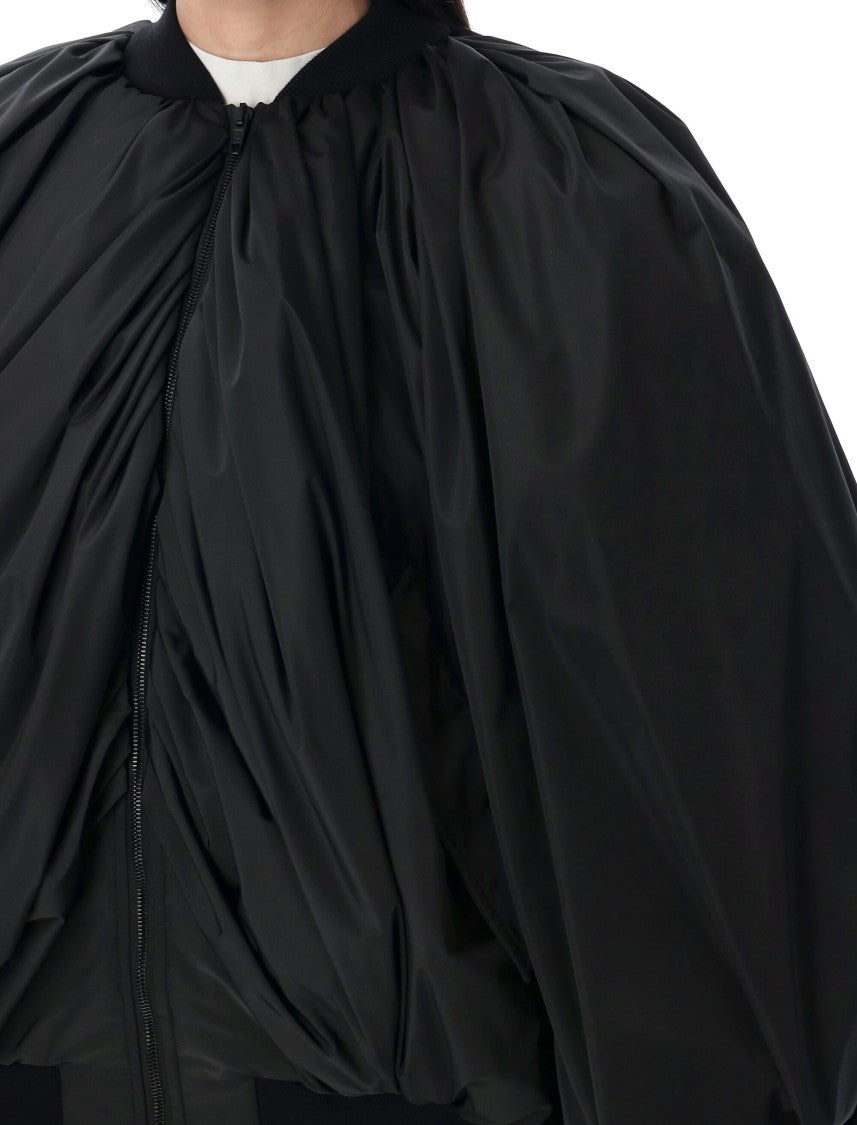 Balenciaga Avant-Garde Draped Bomber Jacket