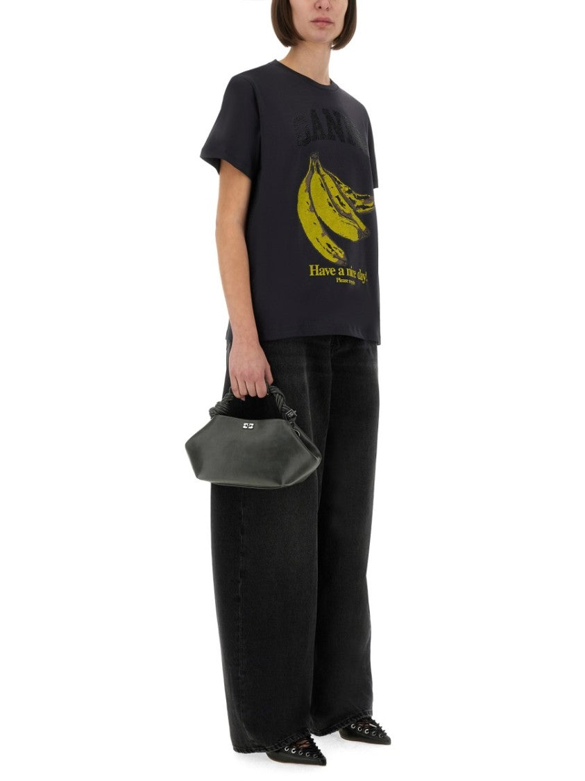 Ganni Playful Graphic Black T-Shirt