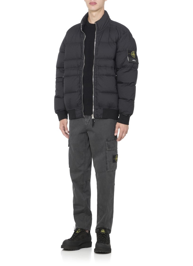 Stone Island Textured Knit Black Wool Sweater