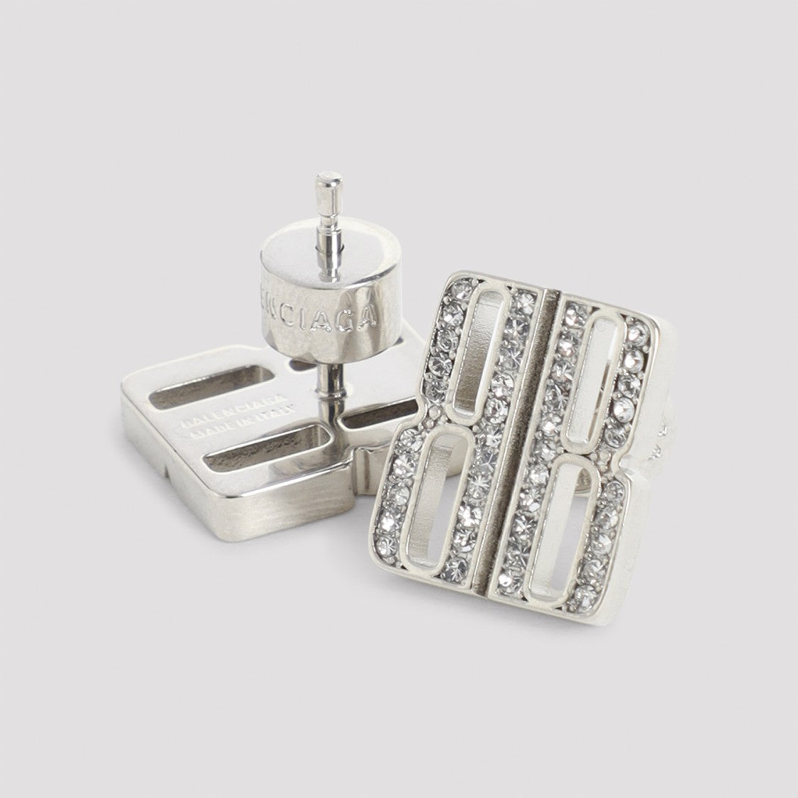 Balenciaga Nano Stud Xs Silver Brass Earrings