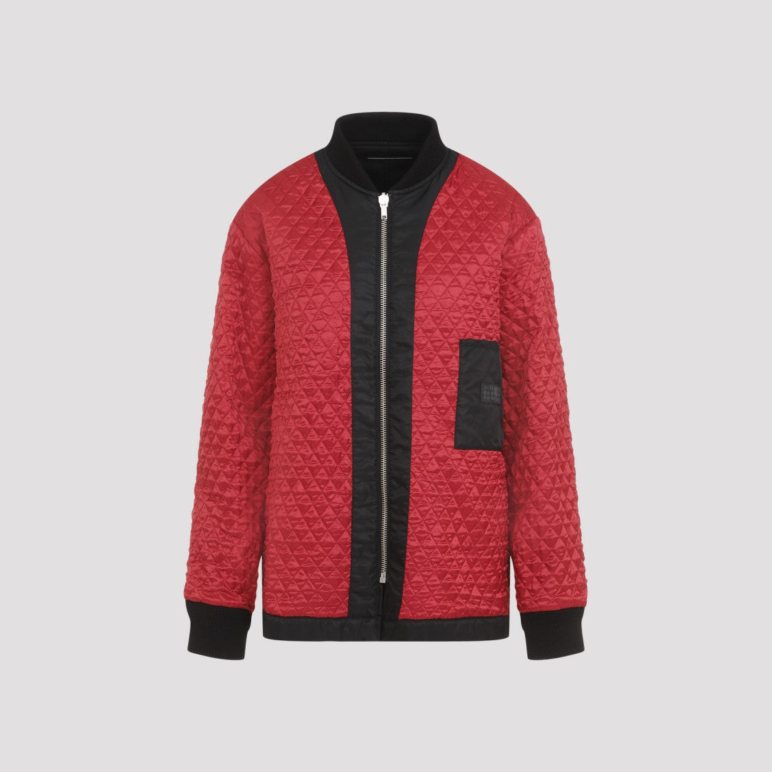 Mm6 By Maison Margiela Black Stand-Up Ribbed Collar Jacket