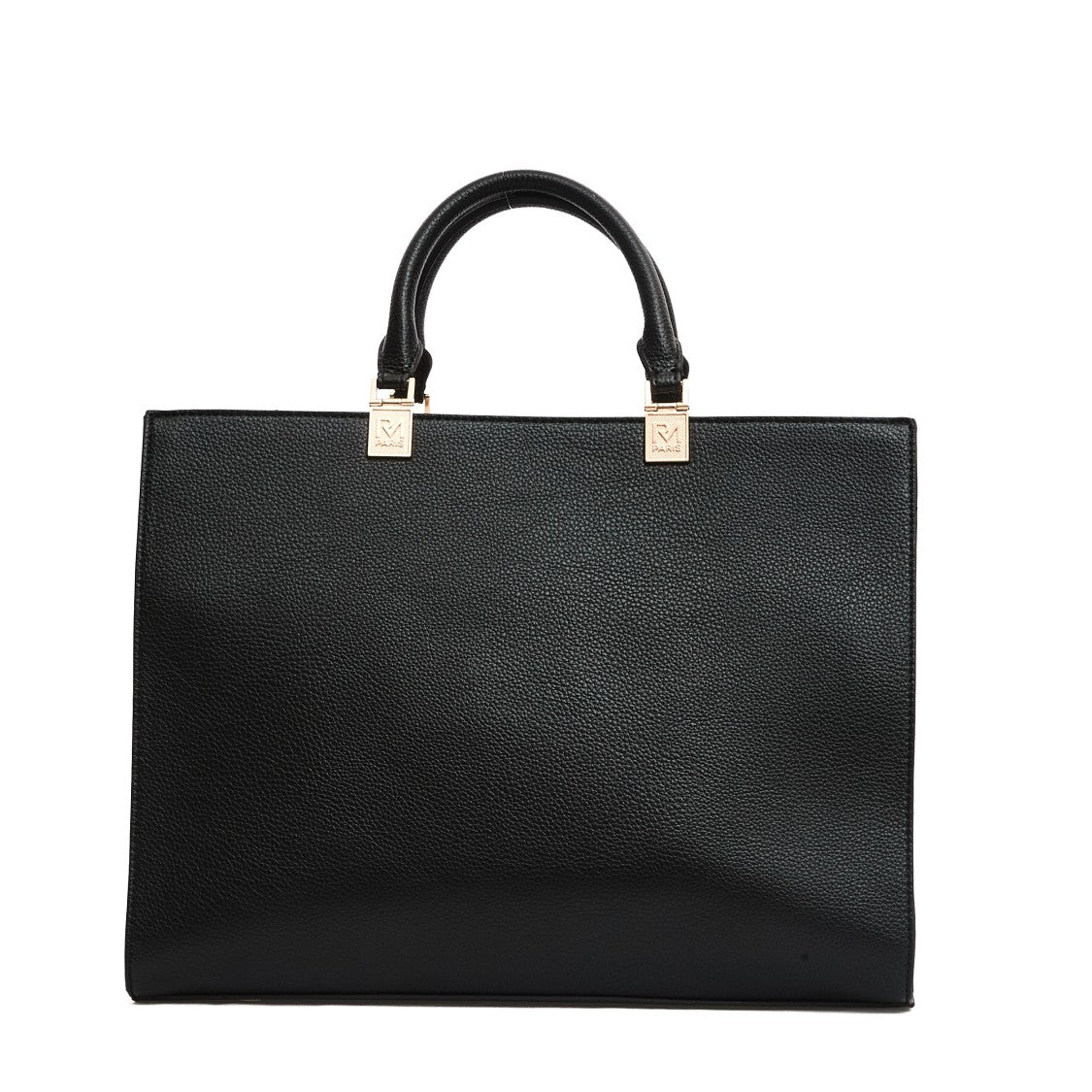 Rue Madame Textured Leather Tote Bag With Teddy Bear Applique