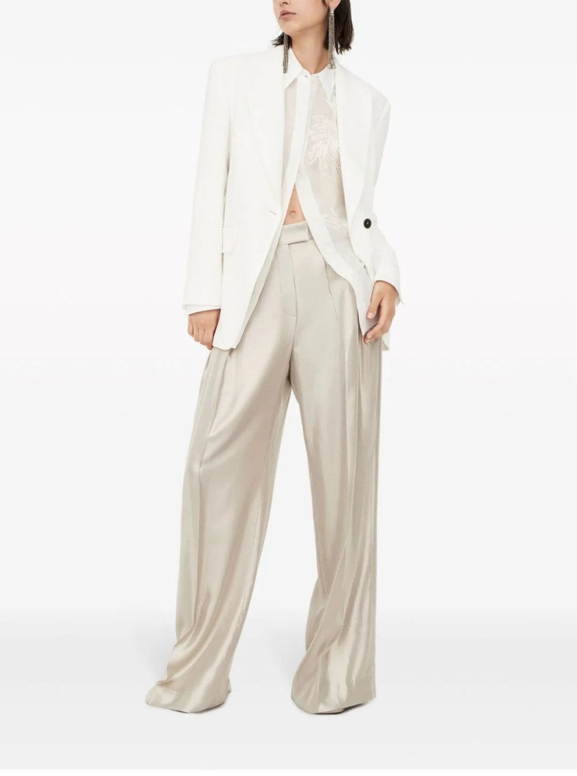 Brunello Cucinelli Luxe Dark Blue Wide-Leg Trousers