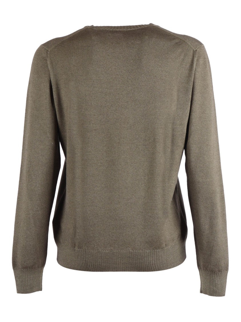 Fay Deep Blue Virgin Wool Crew Neck Sweater