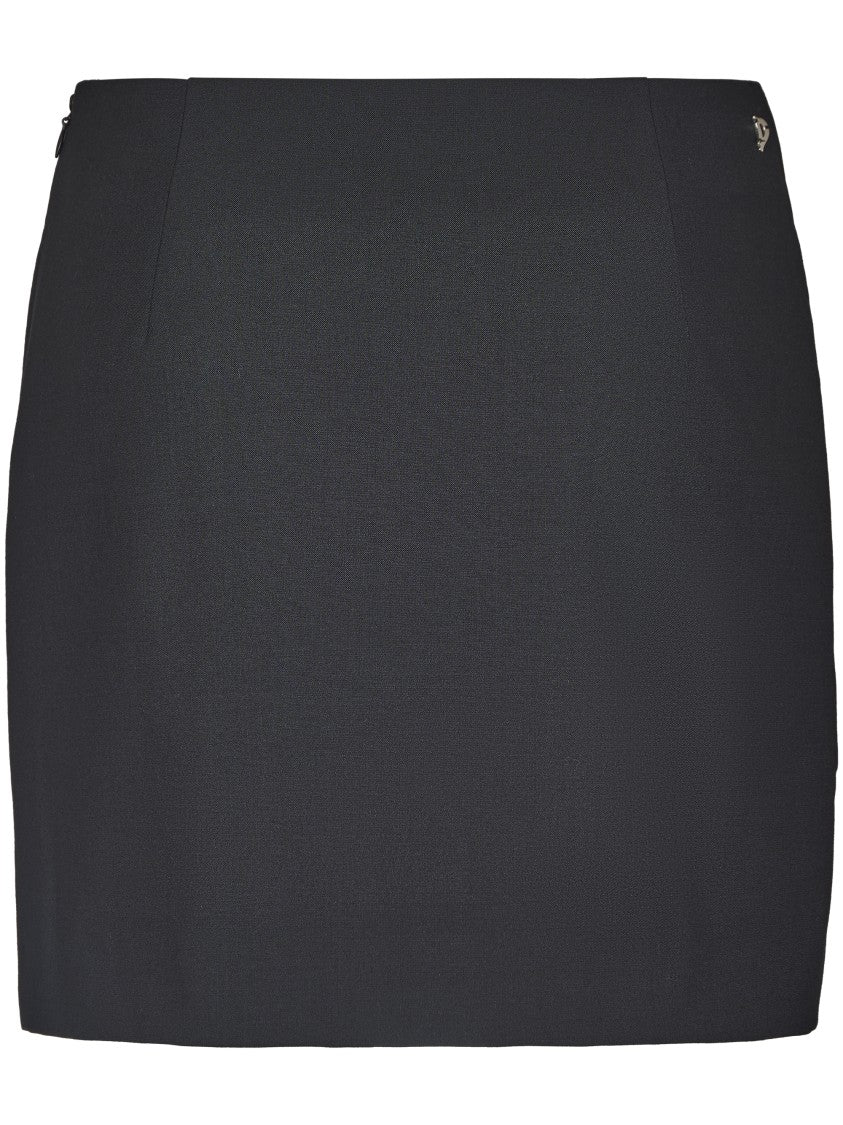 Dondup Fitted Black Midi Skirt