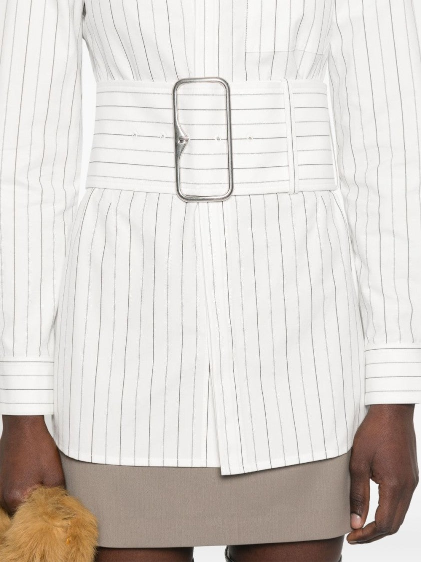 Burberry Structured Belted Dress With Classic Collar