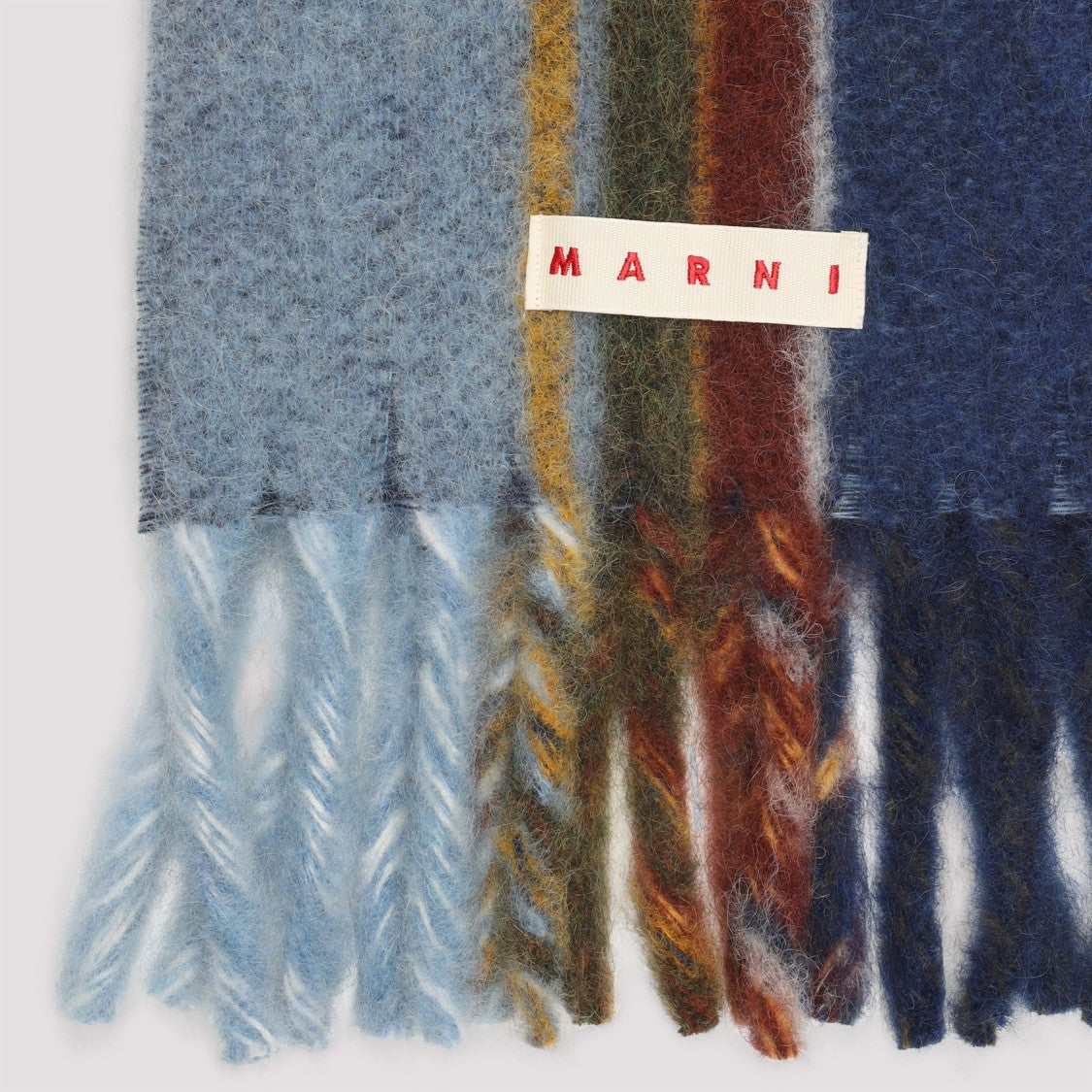 Marni Iris Blue Wool Scarf