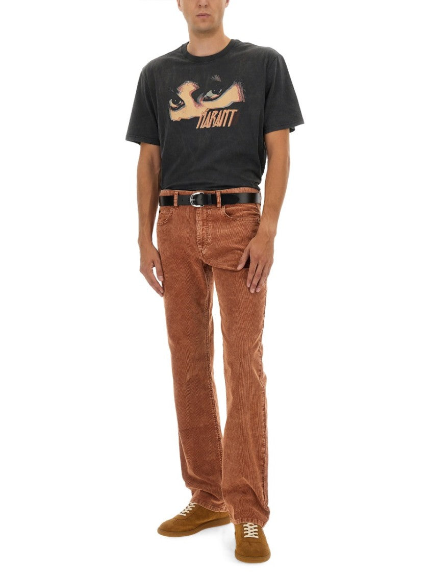 Isabel Marant Straight-Leg Corduroy Pants With Textured Finish
