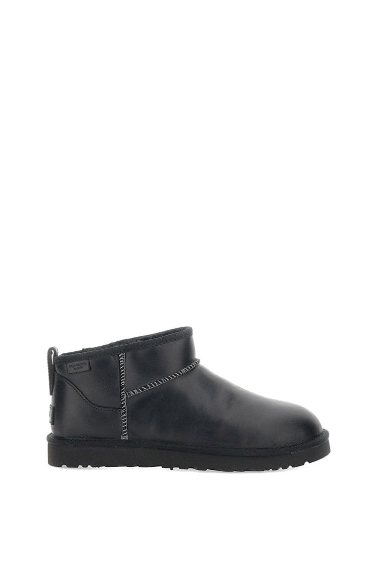 Ugg Classic Ultra Mini Leather Ankle Boots With Uggplush Lining