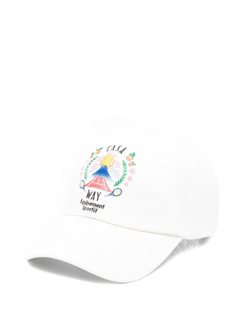 Casablanca Bianco Cap With Curved Brim