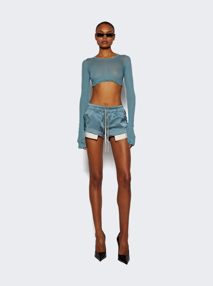 Rick Owens Long Sleeve Crop Top Mouthwash