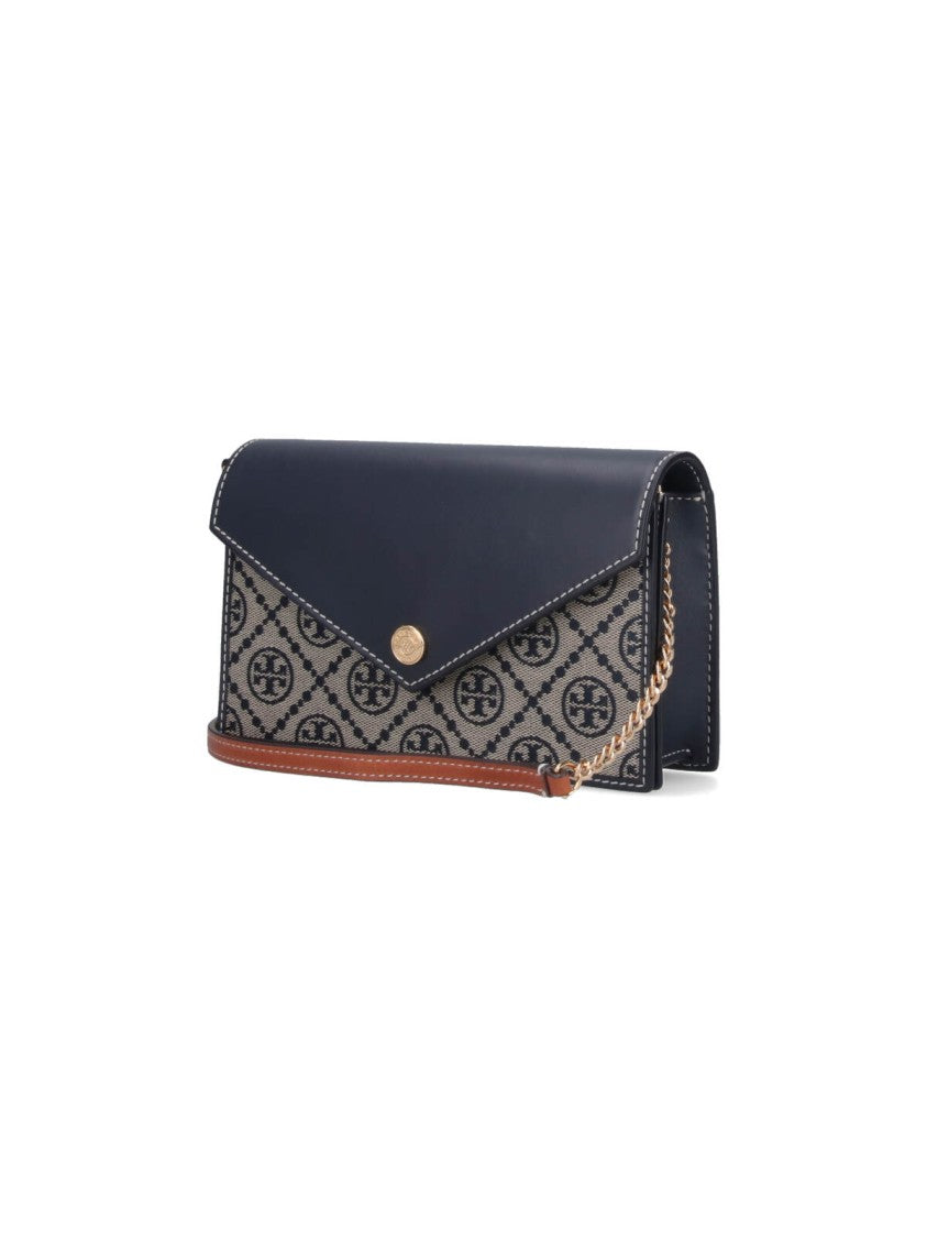 Tory Burch T Monogram Chain Wallet – Beige