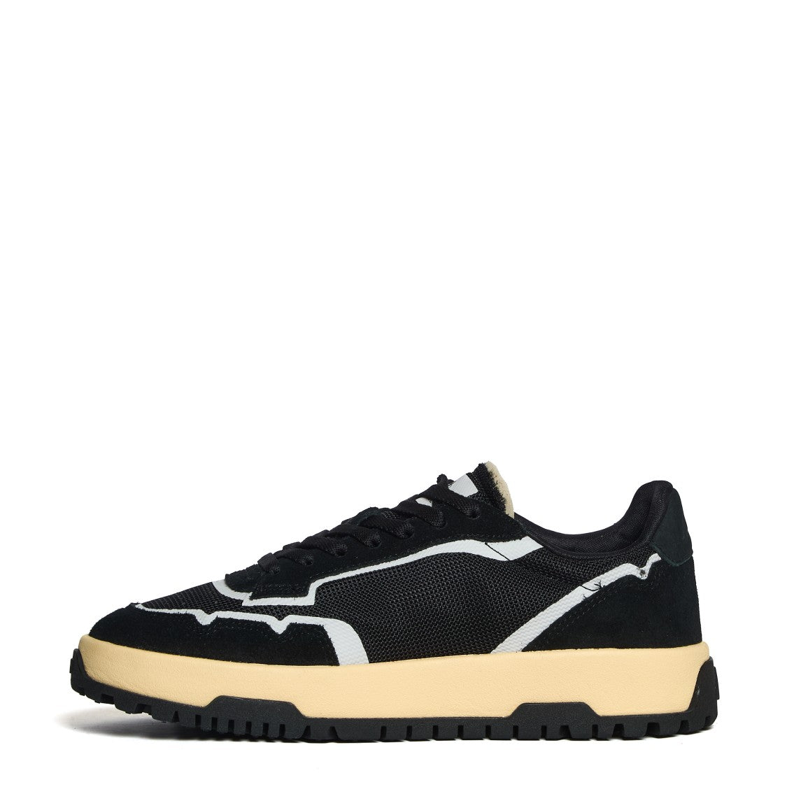 Autry Black Mesh And Suede Low-Top Sneakers