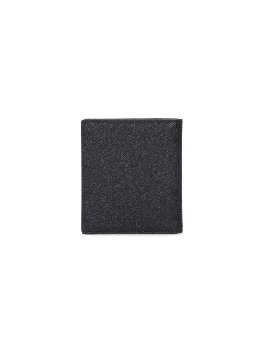 Dolce & Gabbana Black Bi-Fold Wallet With Silver Logo Plate
