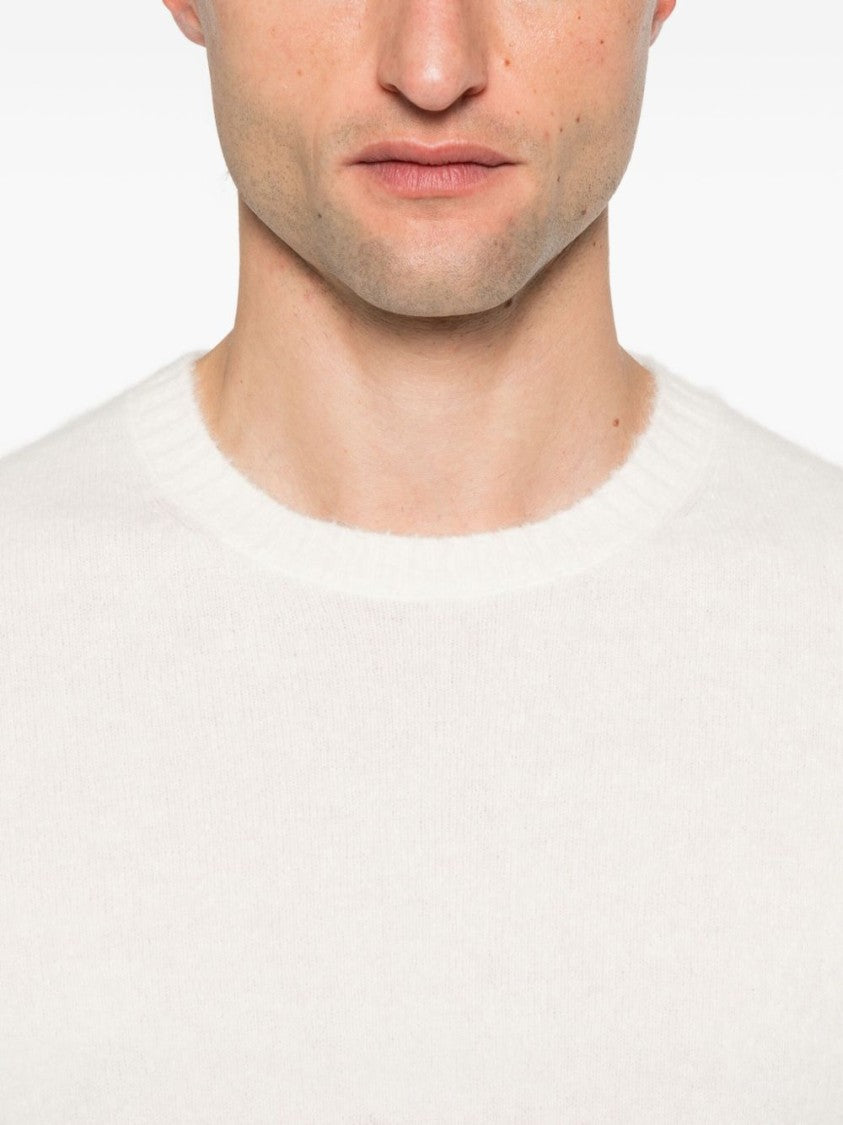 Mc2 Saint Barth Light Grey Sweater With Crew Neckline