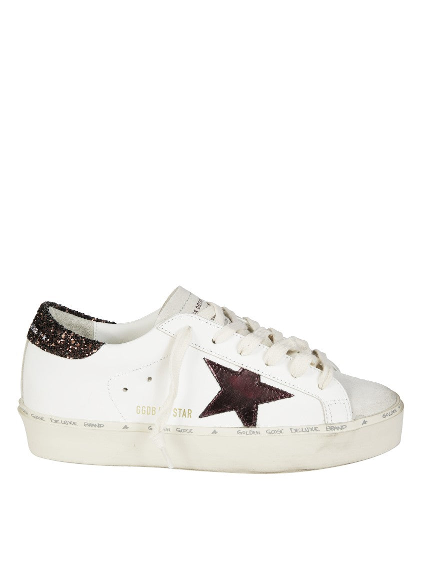 Golden Goose White High-Top Leather Sneakers With Platform Sole