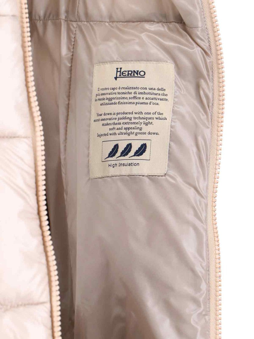 Herno Maxi Down Jacket With Belt – Beige