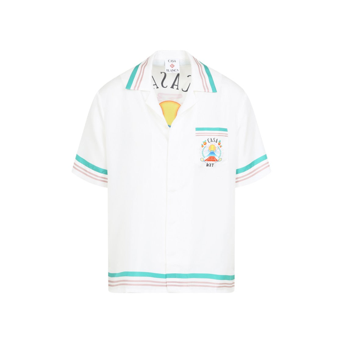 Casablanca Short-Sleeved Silk Shirt With Graphics