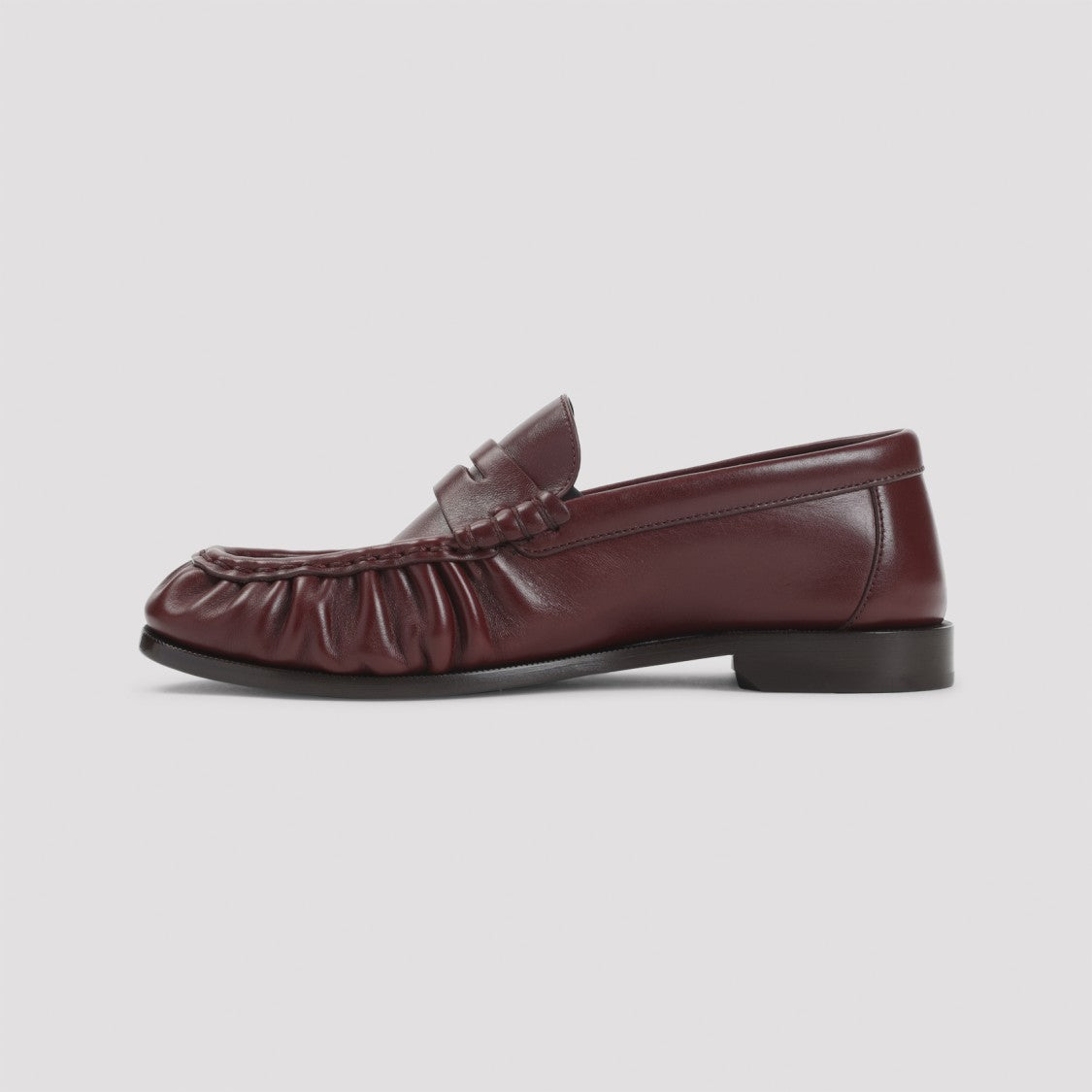 Saint Laurent Dark Ruby Red Calf Leather Le Loafer
