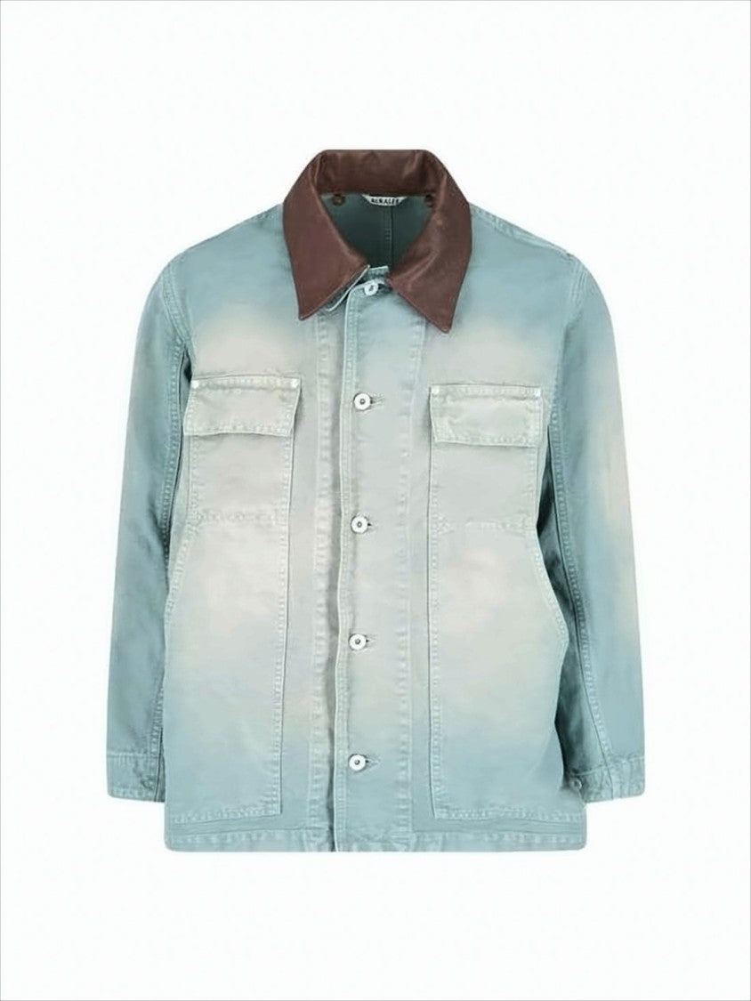 Auralee Faded Light Blue Cotton Auralee Jacket