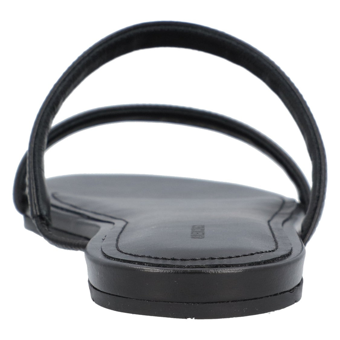 Balenciaga Round Flat Leather Sandals Black