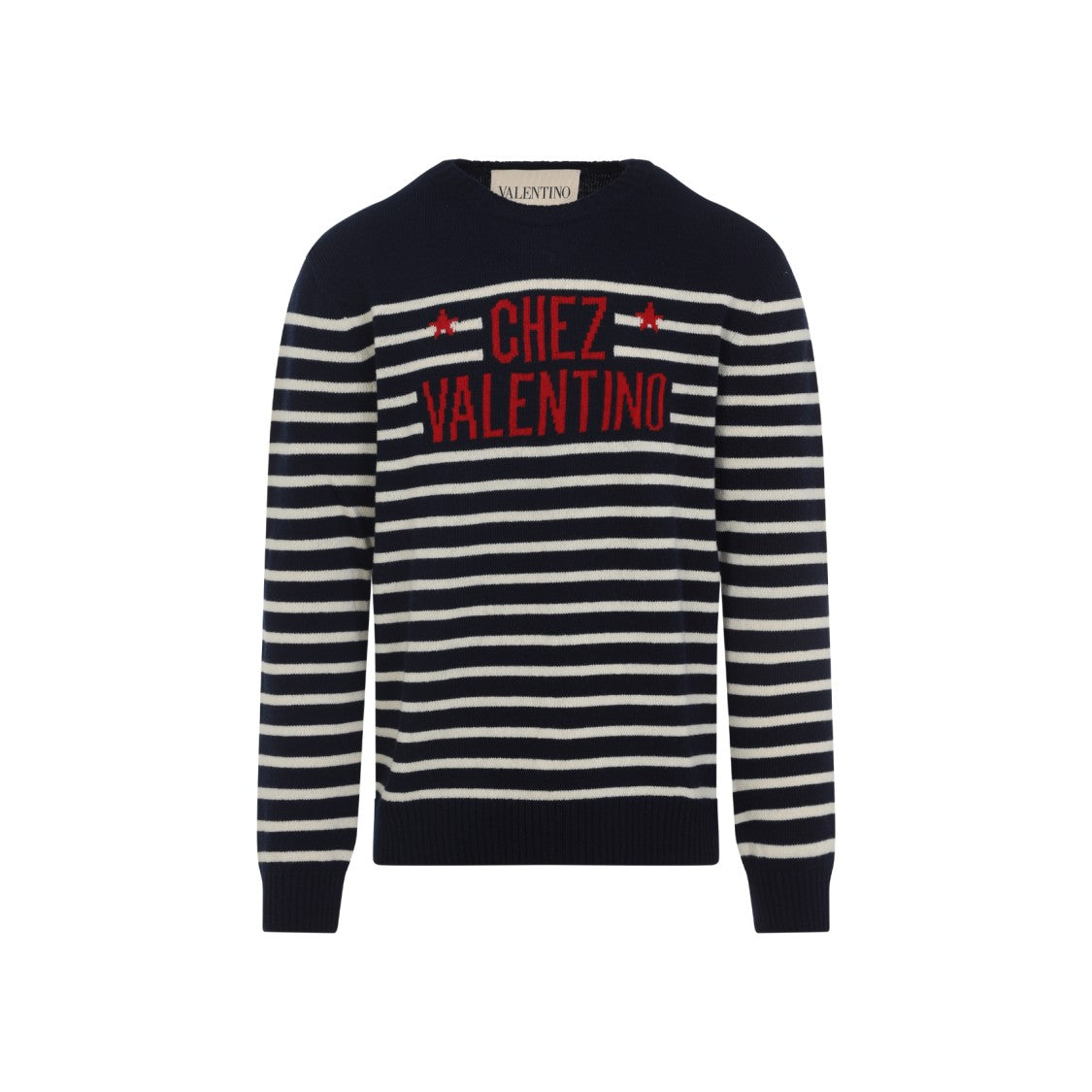 Valentino Classic Striped Sweater With Bold Lettering