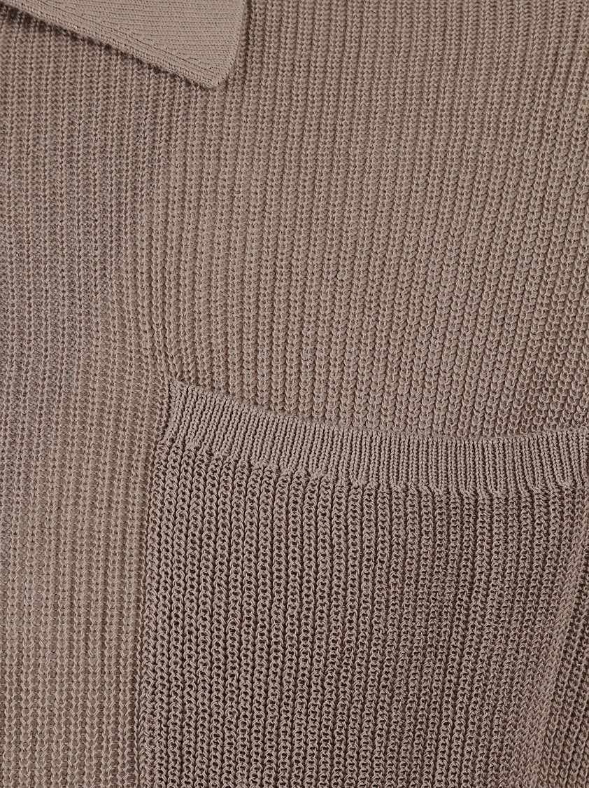 Ballantyne Textured Knit Long-Sleeved Polo