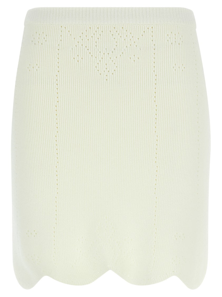 Twin-Set Cut-Out Intarsia Skirt