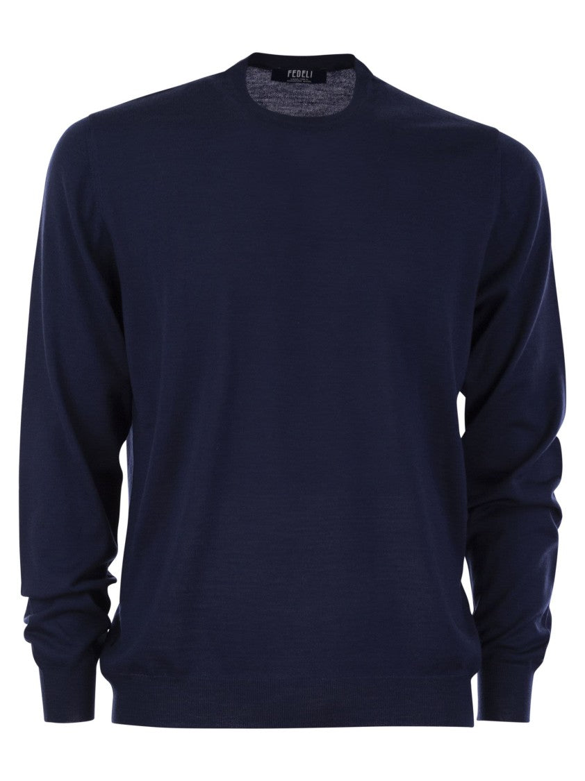 Fedeli Crew-Neck Sweater In Superfine Virgin Wool